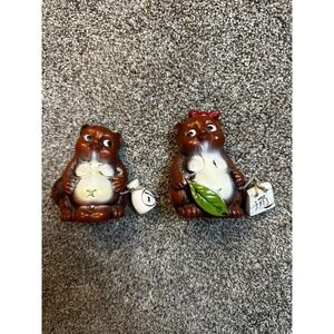 Vintage Tanuki Raccoon lucky Cham Japanese Ceramic Statue Pottery Figurine